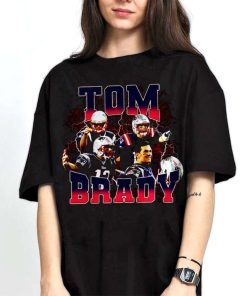 Mockup T Shirt 2 TSBN091 Tom Brady Vintage Retro Style New England Patriots