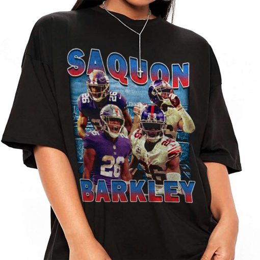 Mockup T Shirt 3 TSBN013 Saquon Barkley Bootleg Style New York Giants