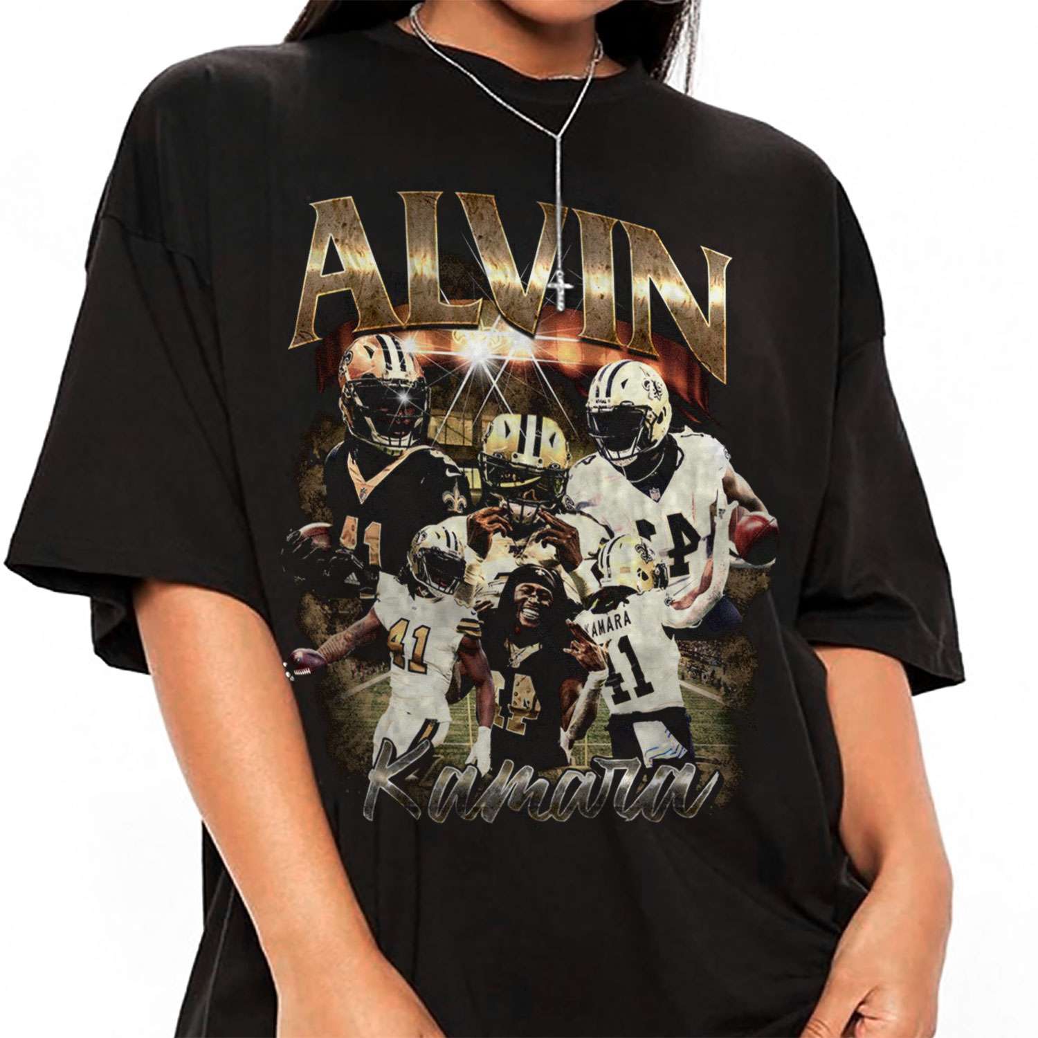 Alvin Kamara Bootleg Style New Orleans Saints T-shirt