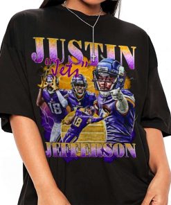 Mockup T Shirt 3 TSBN016 Justin Jefferson Bootleg Style Minnesota Vikings