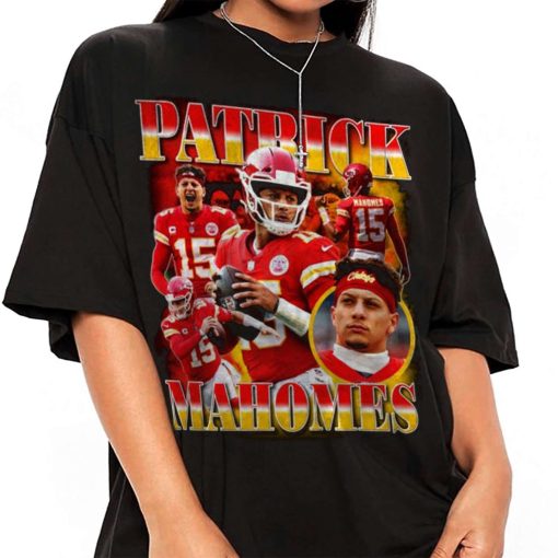 Youth Patrick Mahomes Black Kansas City Chiefs Fashion Name & Number T-Shirt