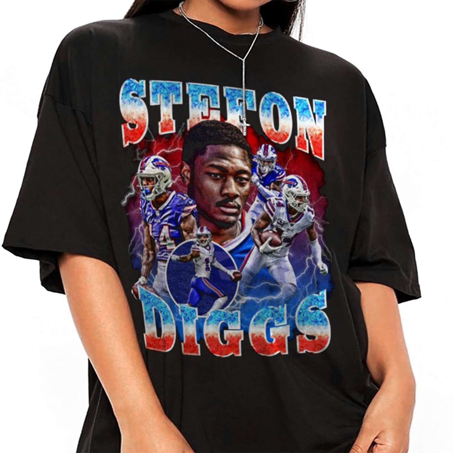 Buffalo Bills Road Name & Number Long Sleeve T-Shirt - Stefon Diggs - Mens