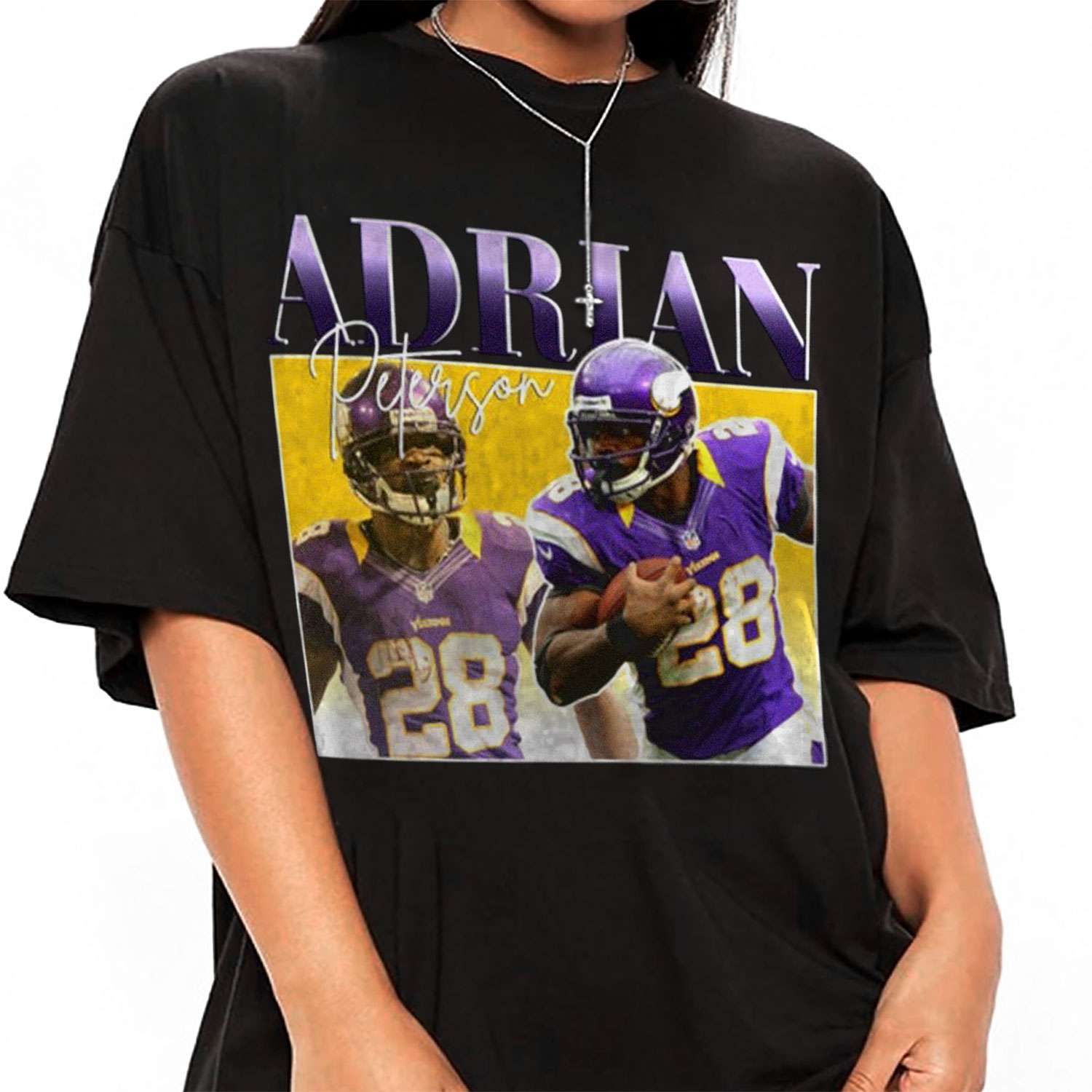 NFL, Shirts, Adrian Peterson 28 Minnesota Vikings Nfl Team Apparel Purple  Tshirt S Small