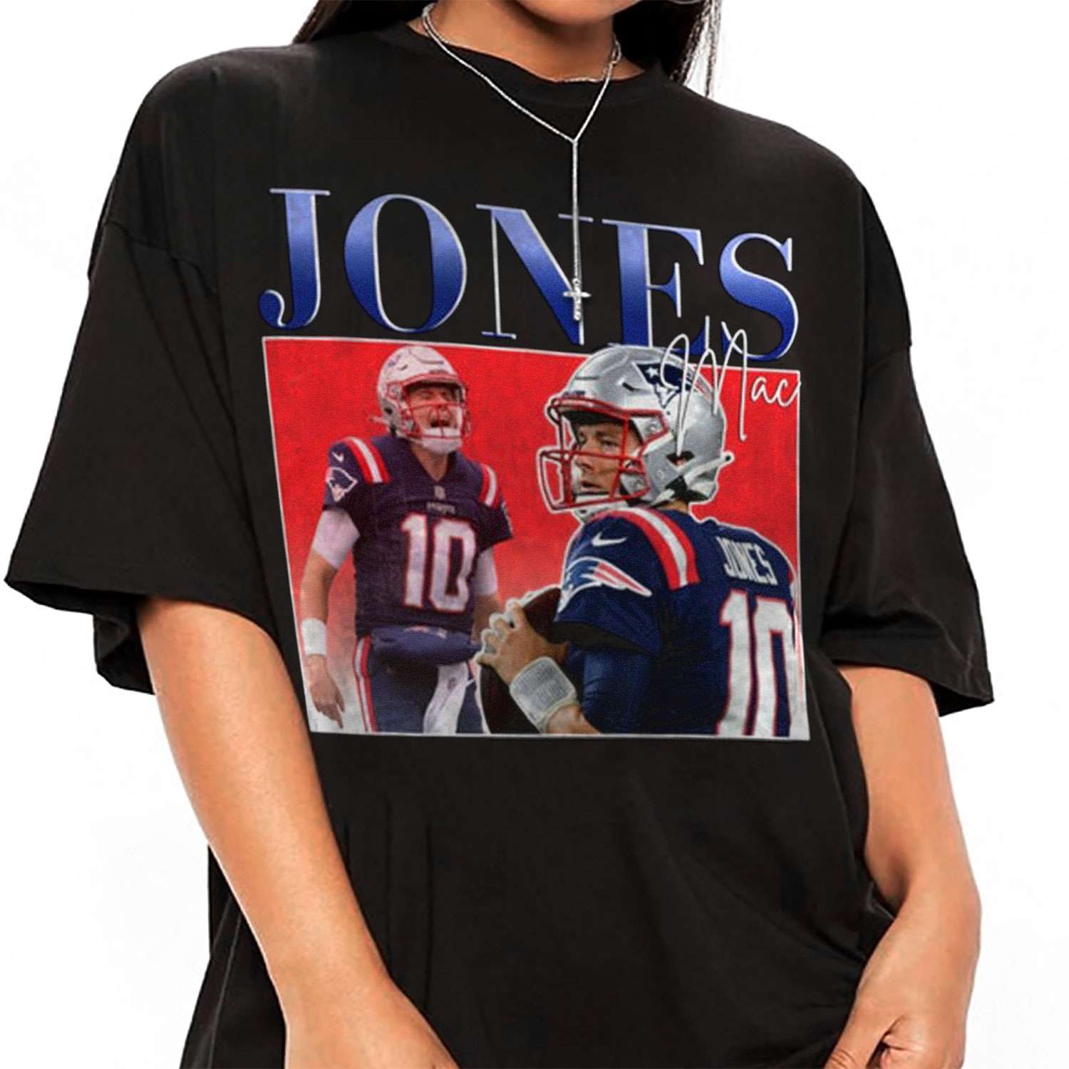 Mac Jones 10 New England Patriots football vintage poster shirt