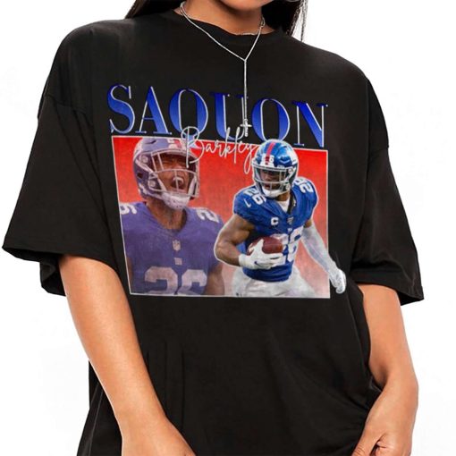 Mockup T Shirt 3 TSBN055 Saquon Barkley Bootleg Style New York Giants
