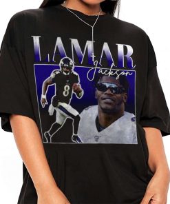 CustomCat Baltimore Ravens Lamar Jackson Retro NFL Jersey T-Shirt Sport Grey / 6XL