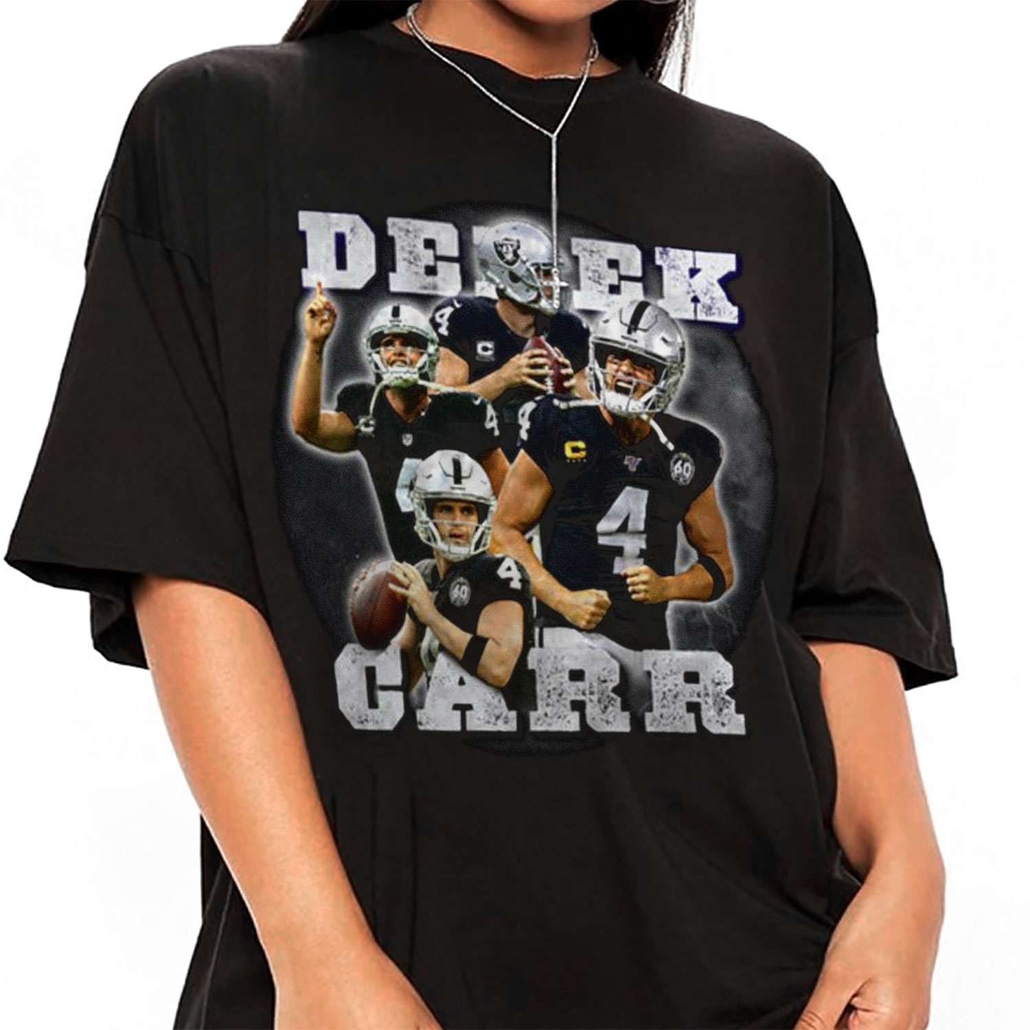Derek Carr Bootleg Style Las Vegas Raiders T-shirt