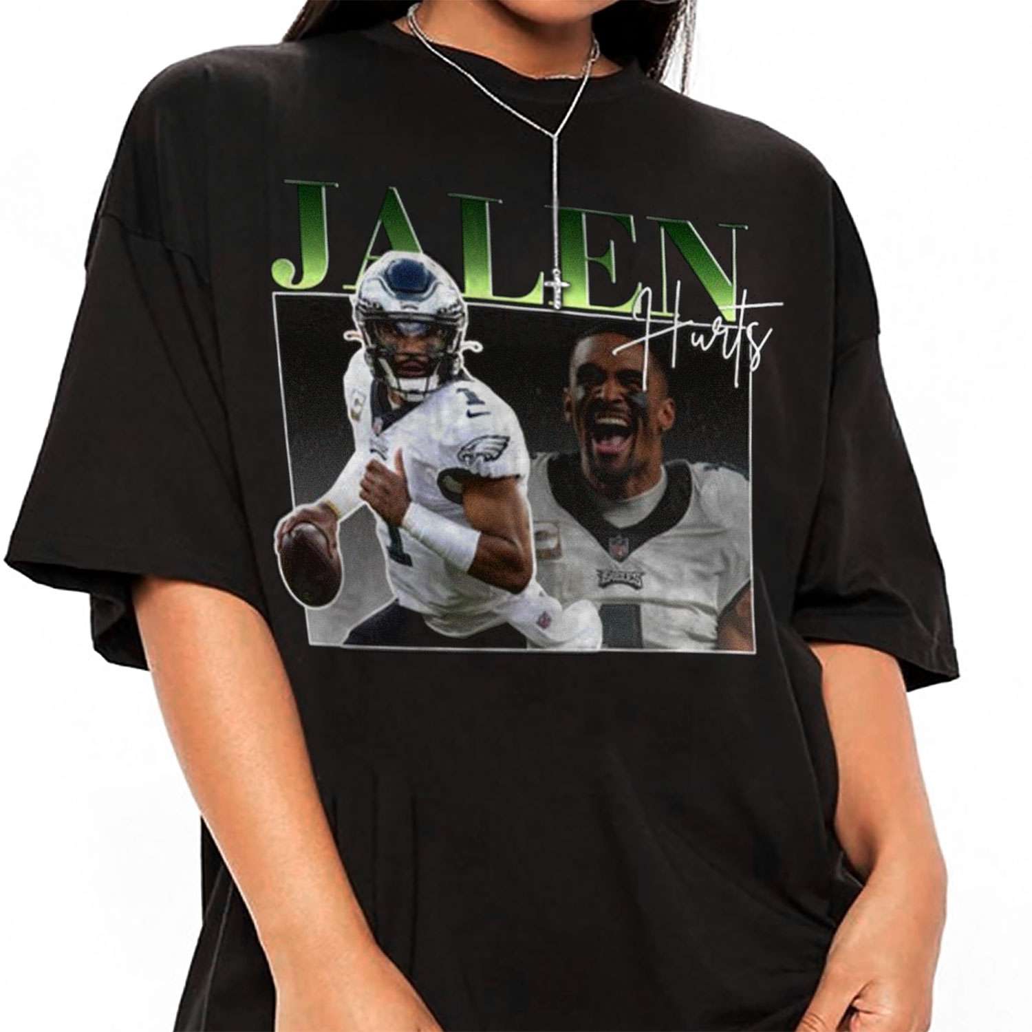 Mens Philadelphia Eagles Road Name & Number T-Shirt - Jalen Hurts