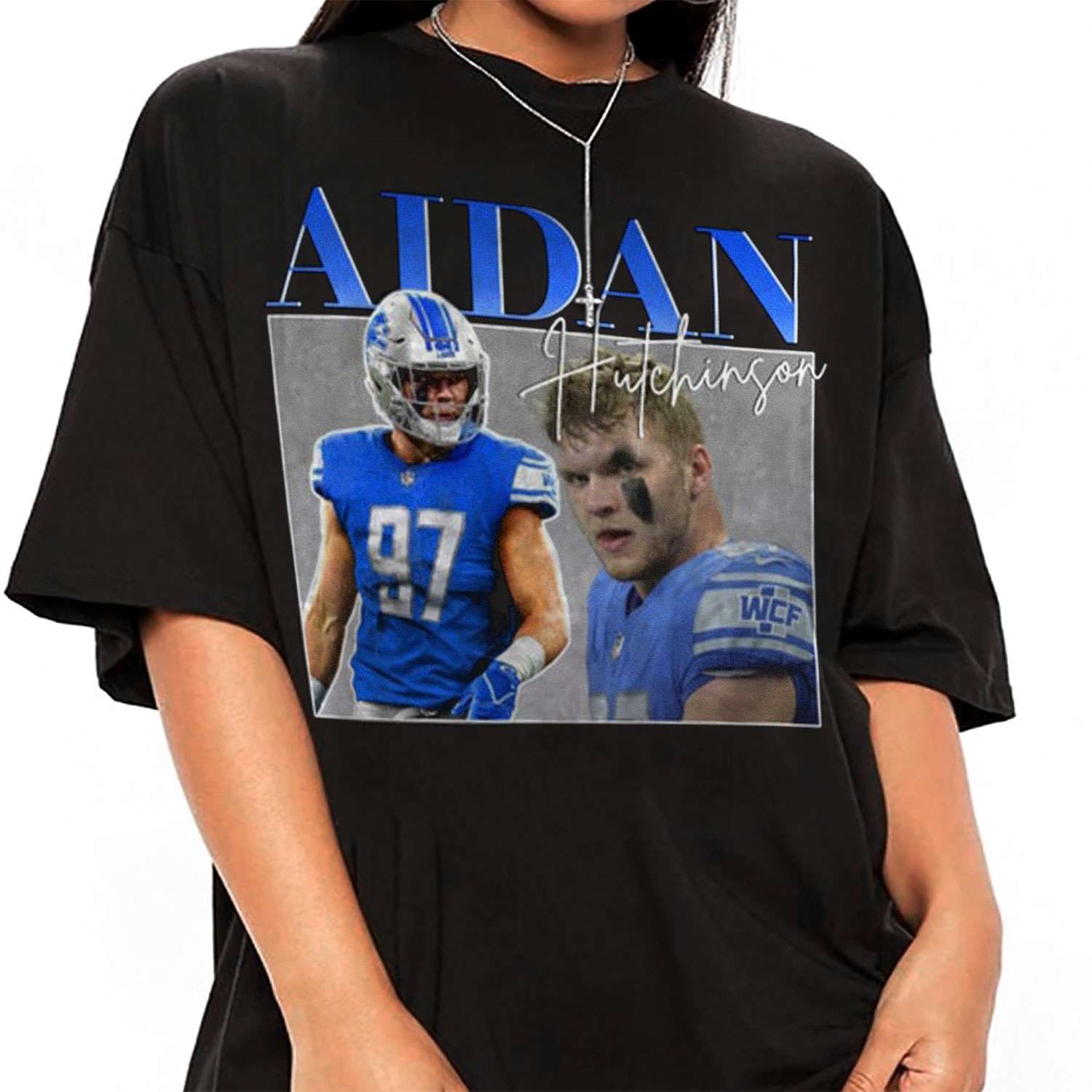 Mens NFL Team Apparel Detroit Lions AIDEN HUTCHINSON Football