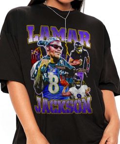 Baltimore Ravens Lamar Jackson Retro NFL Jersey T-Shirt White / XL