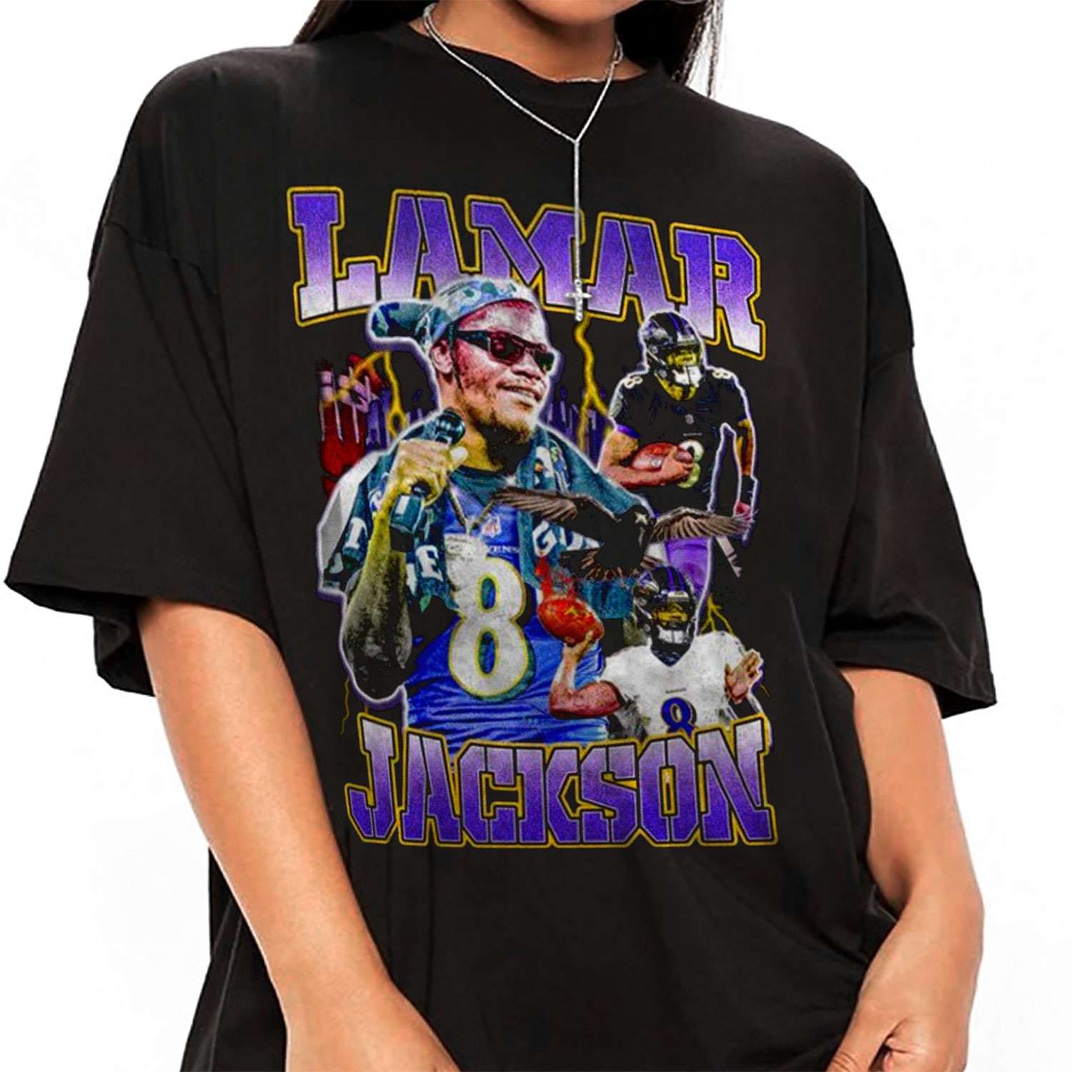 SalmanTreasures Lamar Jackson Baltimore Unisex Softstyle T-Shirt 0558