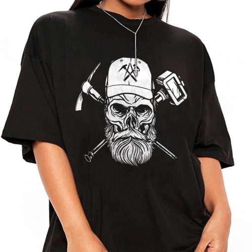 Mockup T Shirt GIRL BASE20 Skull With Beard And Hat