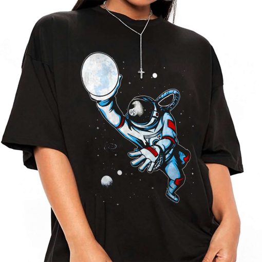 Mockup T Shirt GIRL BASK03 Astronaut Basketball With Moo