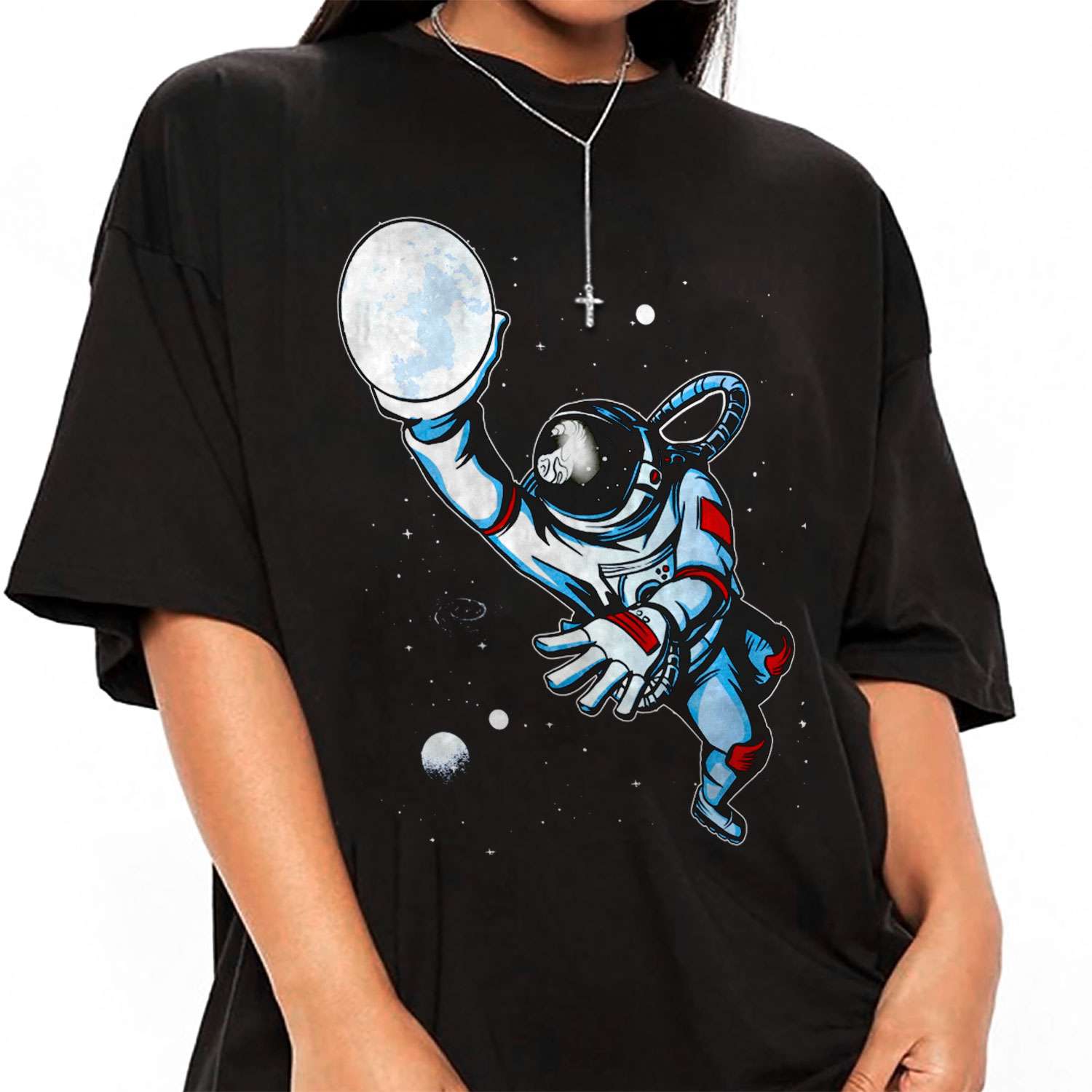 Astronaut Basketball With Moo T-shirt