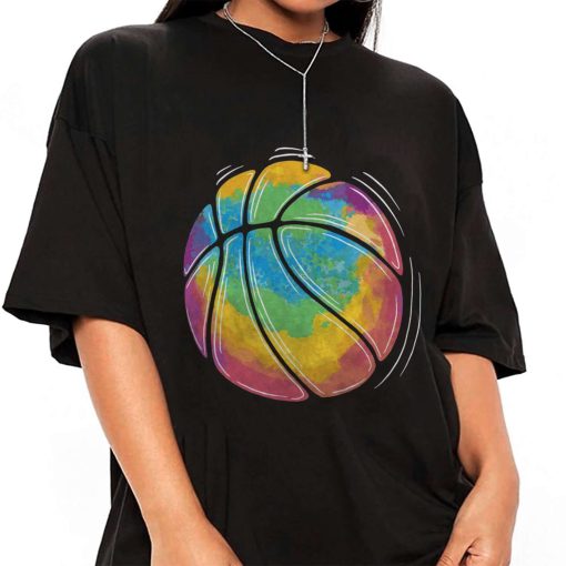 Mockup T Shirt GIRL BASK06 Basketball Ball Watercolor