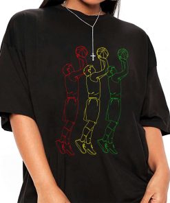 Mockup T Shirt GIRL BASK12 Basketball Player Line Art