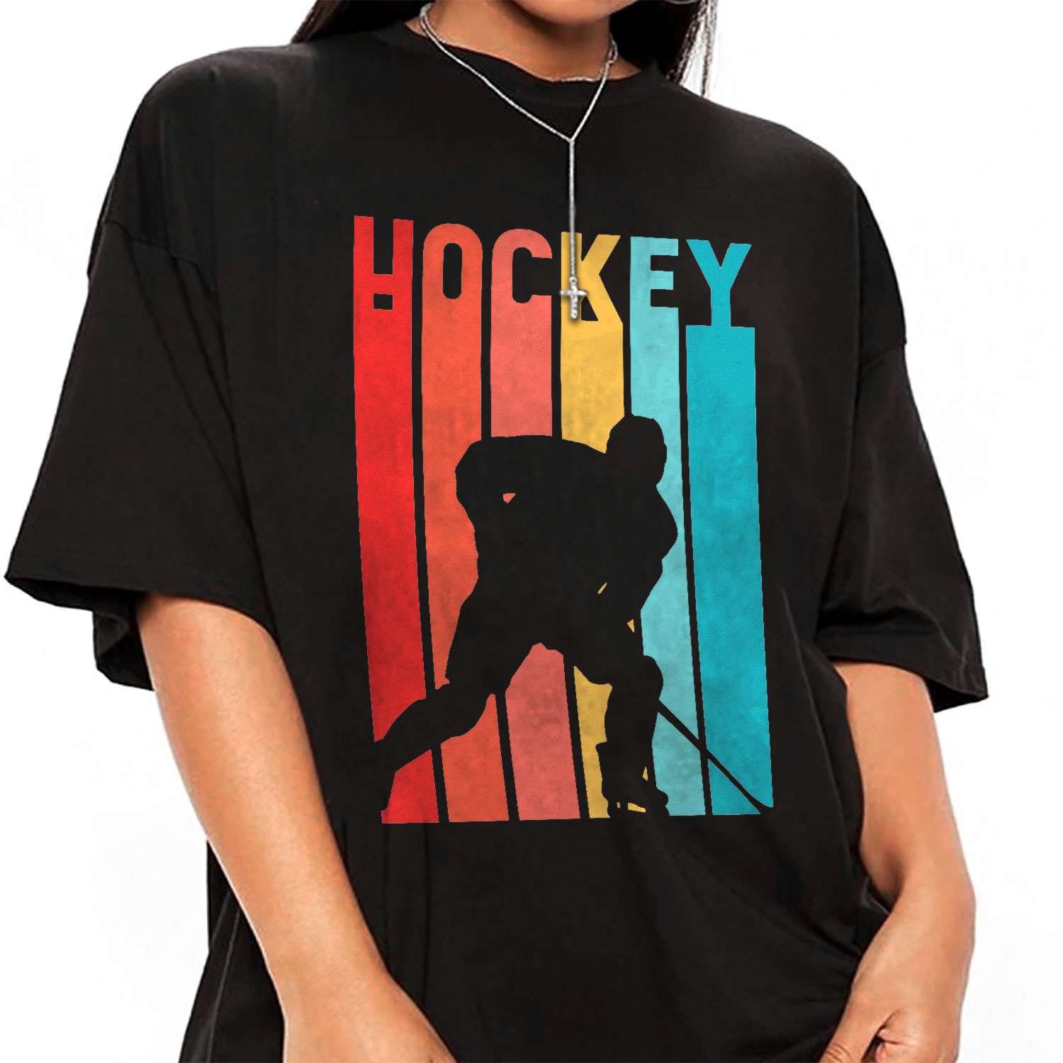 Colorful Hockey Player T-shirt