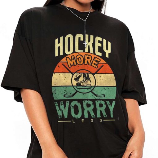 Mockup T Shirt GIRL ICEH07 Hockey More Worry Less