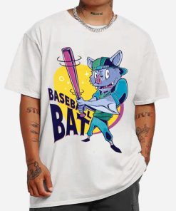 Mockup T Shirt MEN 1 BASE36 Bat Animal Playing Baseball
