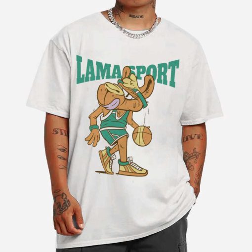 Mockup T Shirt MEN 1 BASK31 Basketball Lama Cartoon