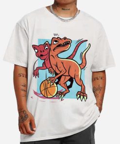Mockup T Shirt MEN 1 BASK42 Dinos Playing Basketball