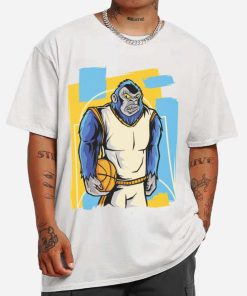 Mockup T Shirt MEN 1 BASK44 Gorilla Playing Basketball