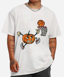 Mockup T Shirt MEN 1 BASK46 Pumpkin Playing Basketball