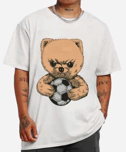 Mockup T Shirt MEN 1 SOCC14 Angry Teddy Bear With Soccer Ball