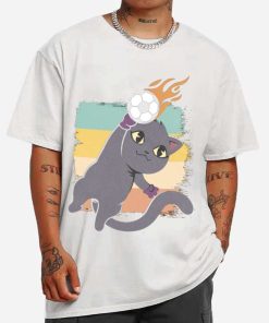 Mockup T Shirt MEN 1 SOCC19 Cat Playing Soccer Cartoon