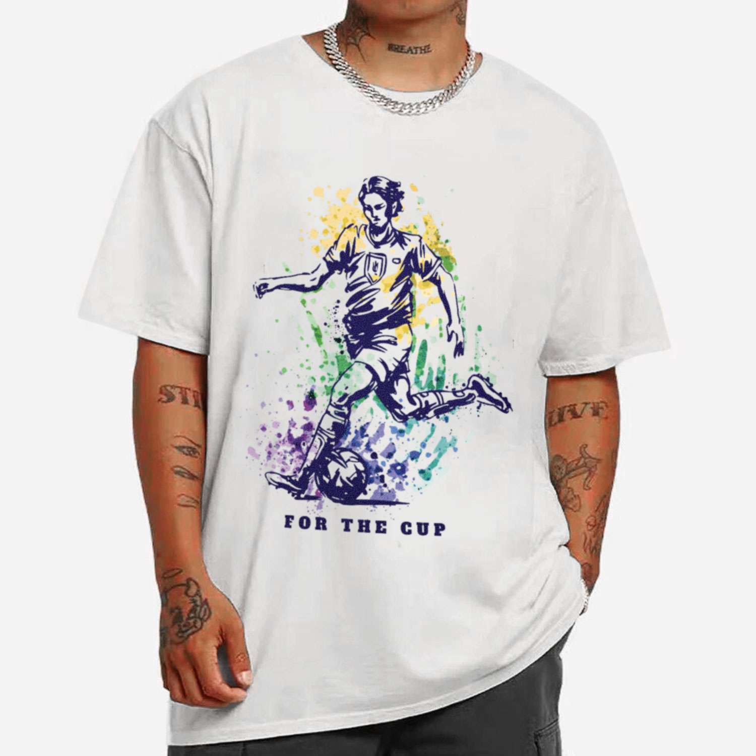 Colorful World Cup Soccer Player T-shirt
