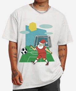 Mockup T Shirt MEN 1 SOCC27 Santa Claus Playing Soccer
