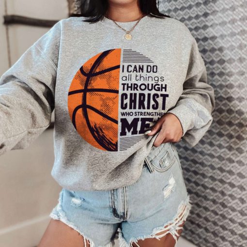 Mockup T Sweatshirt BASK28 Basketball Christ Quote