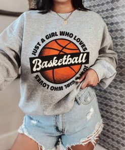 Mockup T Sweatshirt BASK43 Girl Loves Basketball