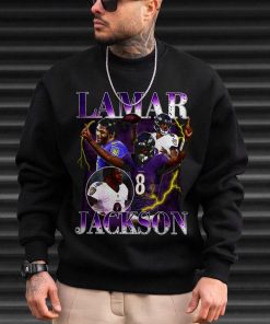 Mockup T Sweatshirt TSBN001 Lamar Jackson Bootleg Style Baltimore Ravens 3