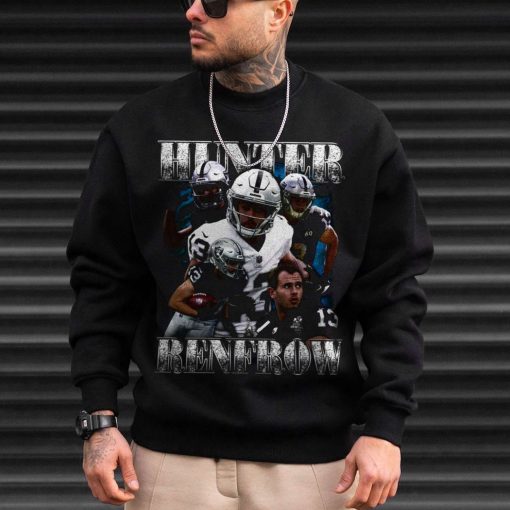 Mockup T Sweatshirt TSBN011 Hunter Renfrow Bootleg Style Las Vegas Raiders
