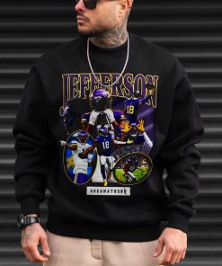 Mockup T Sweatshirt TSBN014 Justin Jefferson Bootleg Style Minnesota Vikings