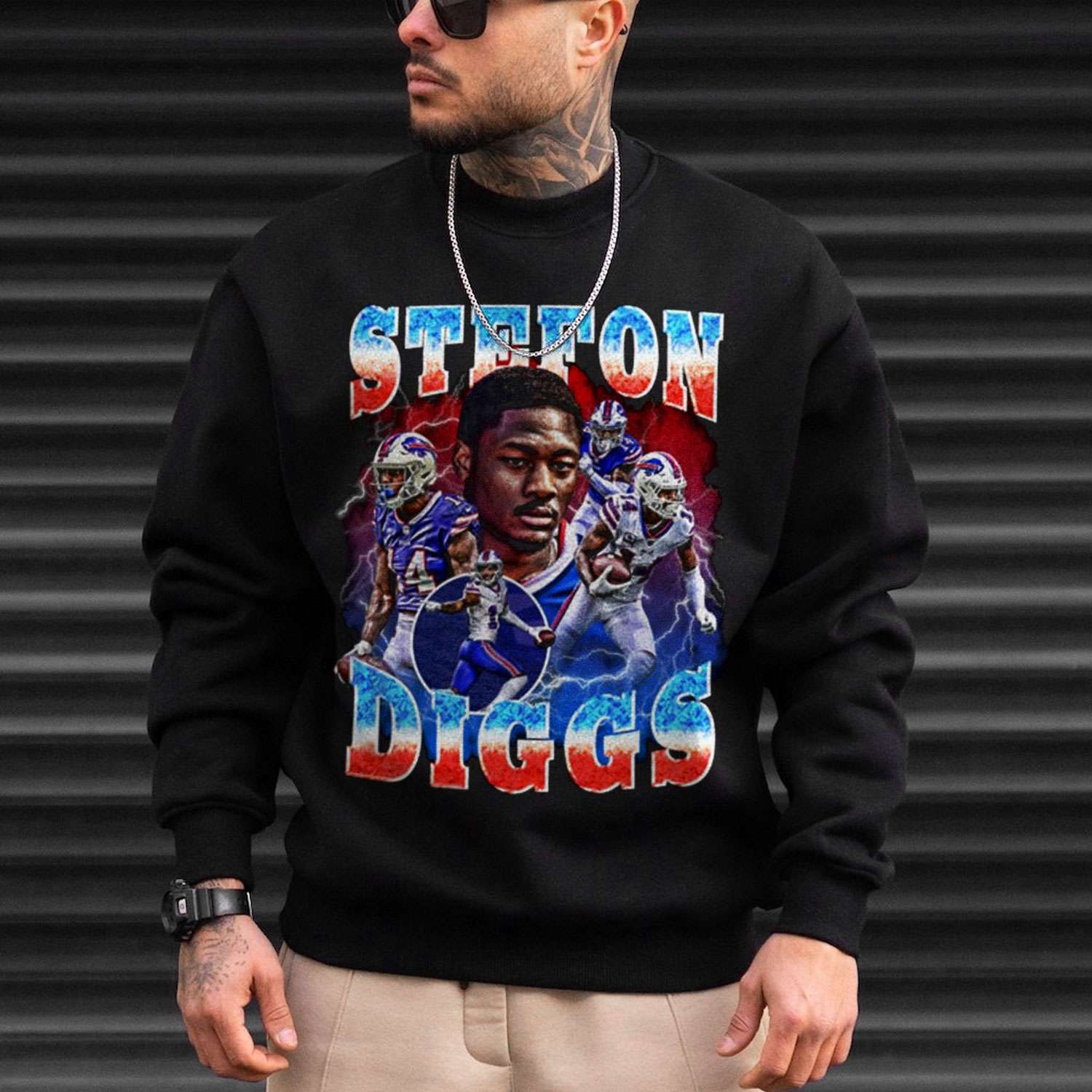 Buffalo Bills Road Name & Number Long Sleeve T-Shirt - Stefon Diggs - Mens