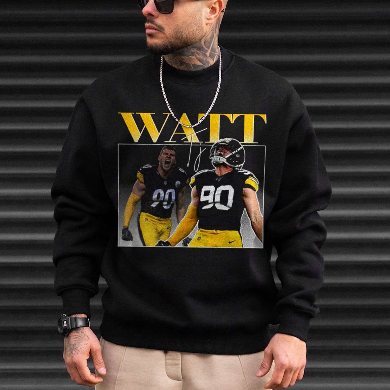 TJ Watt 90 Pittsburgh Steelers football retro poster shirt, hoodie