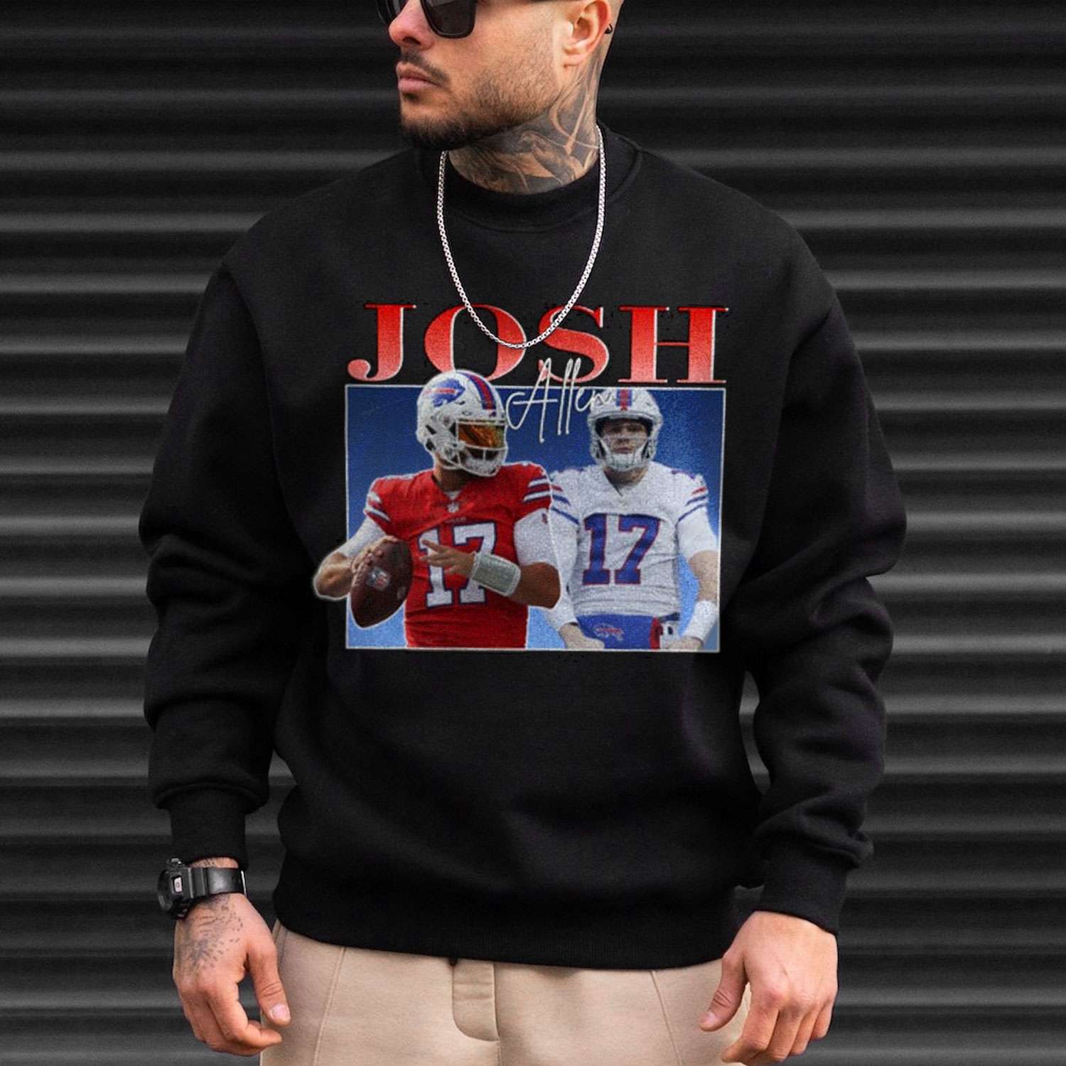 Josh Allen 17 Buffalo Bills Crewneck Sweatshirt Allen Shirt 