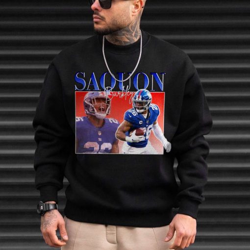 Mockup T Sweatshirt TSBN055 Saquon Barkley Bootleg Style New York Giants
