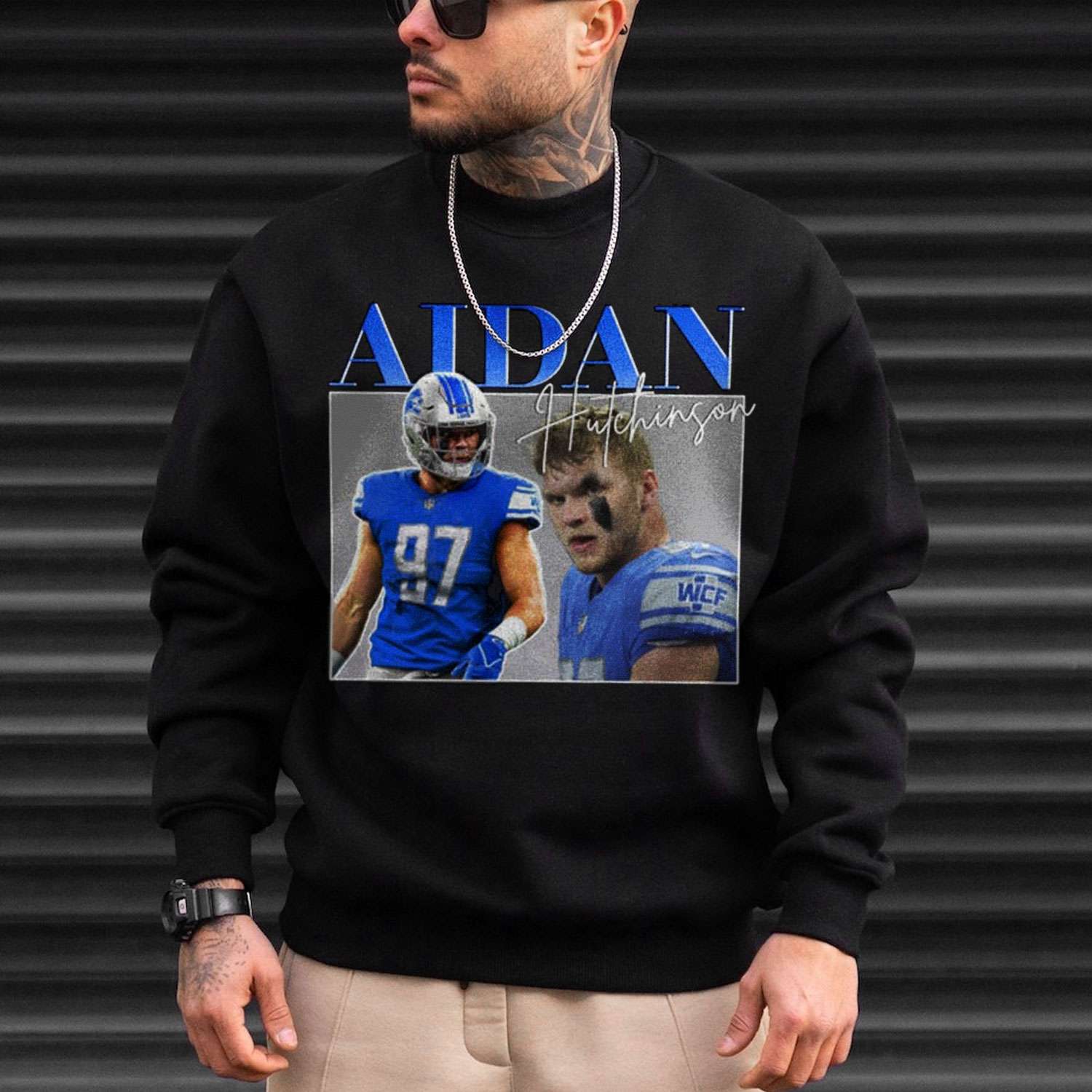 Aidan Hutchinson Men's Long Sleeve T-Shirt, Detroit Football Men's Long  Sleeve T-Shirt