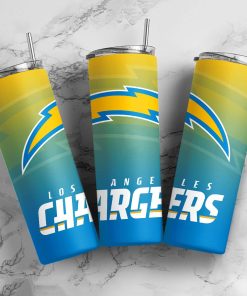 Mockup Tumbler 0 1Side TUMB0218 Los Angeles Chargers Ombre Straight Skinny Glitter Tumbler 1