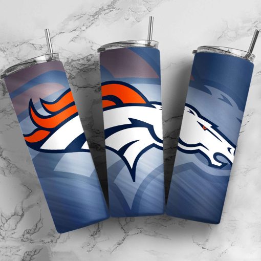 Mockup Tumbler 0 1Side TUMB0310 Denver Broncos Simple Straight Skinny Glitter Tumbler