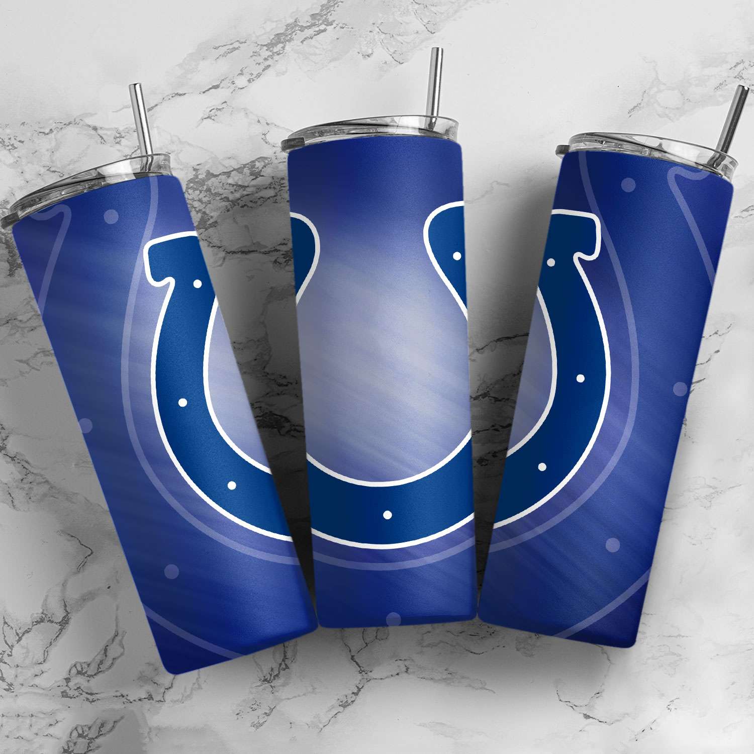 Indianapolis Colts Simple Straight Skinny Glitter Tumbler