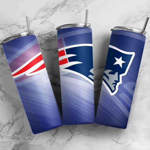 Mockup Tumbler 0 1Side TUMB0322 New England Patriots Simple Straight Skinny Glitter Tumbler