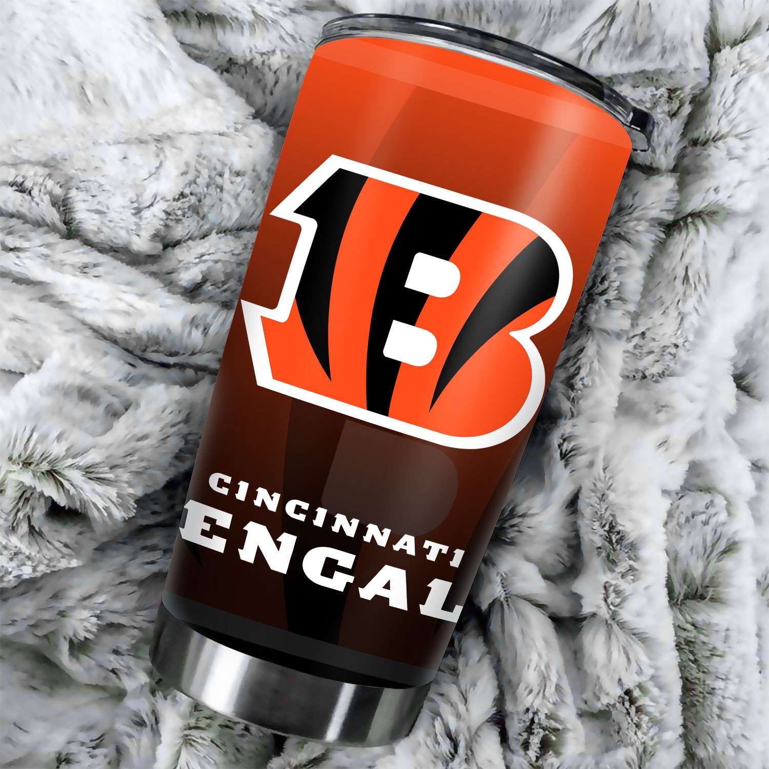 Cincinnati Bengals Ombre Straight Skinny Glitter Tumbler