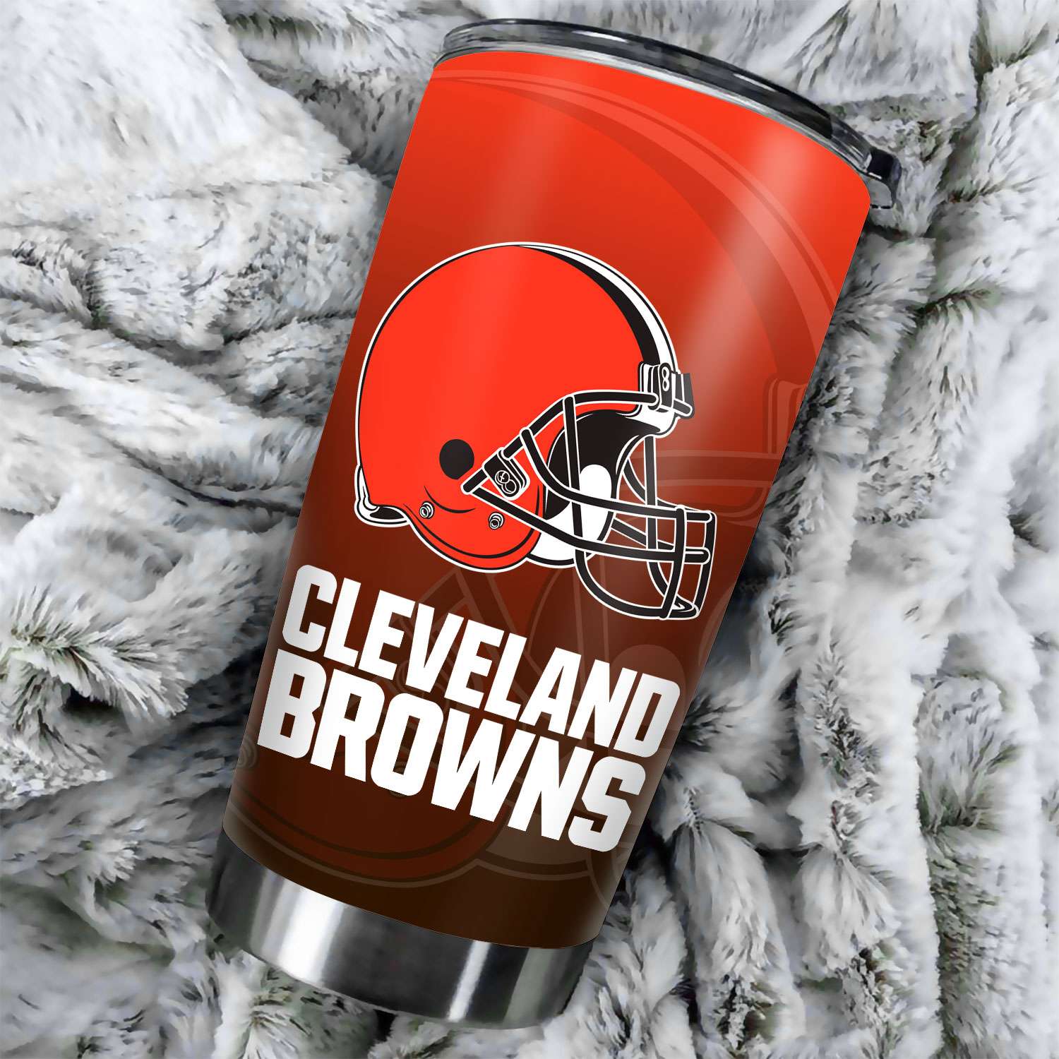 Cleveland Browns Ombre Straight Skinny Glitter Tumbler