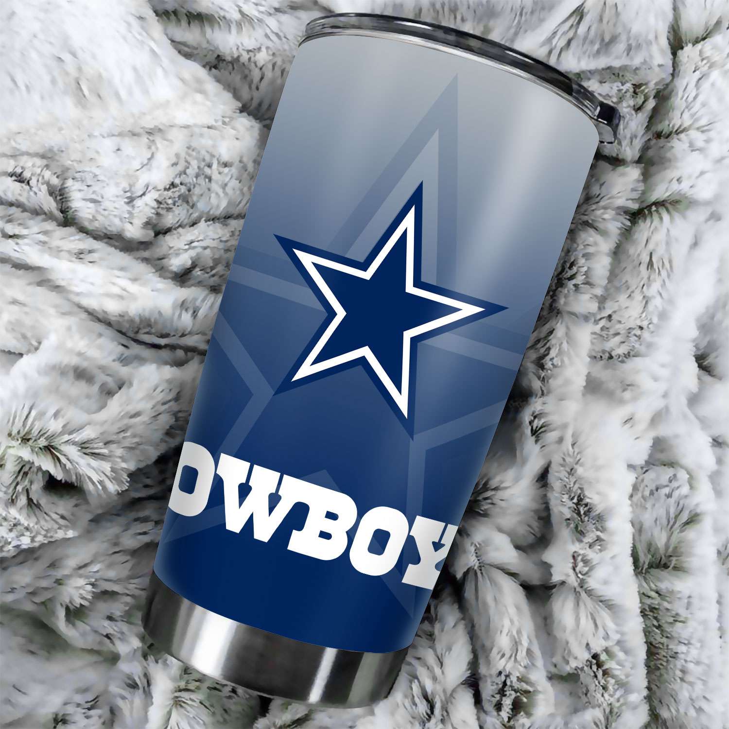Dallas Cowboys Ombre Straight Skinny Glitter Tumbler