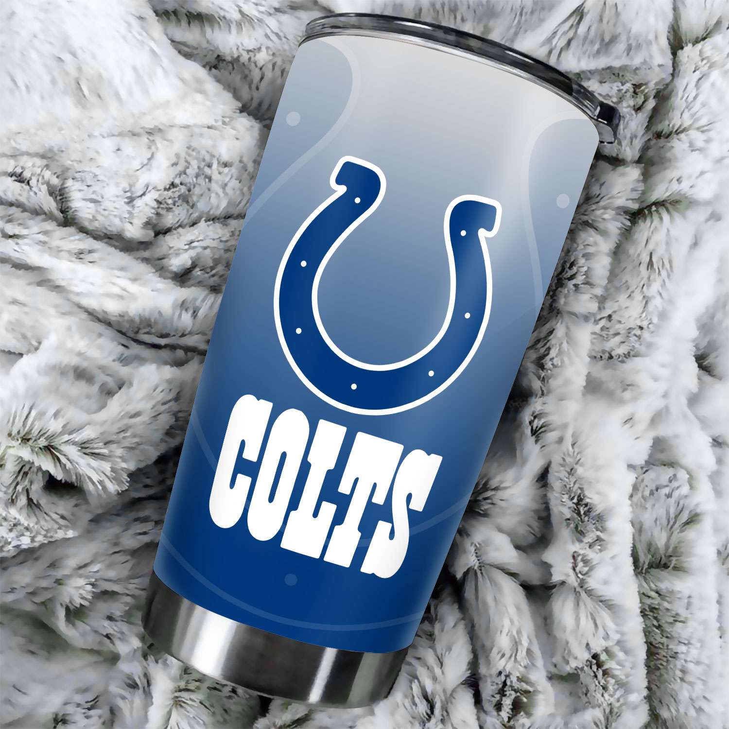Indianapolis Colts Ombre Straight Skinny Glitter Tumbler