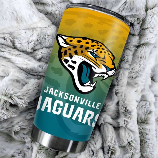Mockup Tumbler 1 1Side TUMB0215 Jacksonville Jaguars Ombre Straight Skinny Glitter Tumbler 1